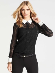 Ann Taylor Midnight Lace Blouse