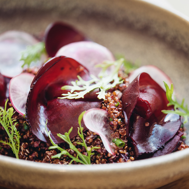 There's much more than meat – the quinoa and beetroot salad is a must try