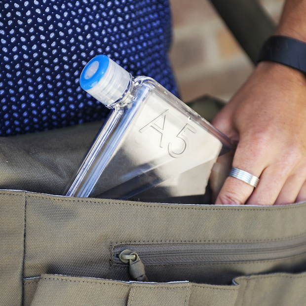 Memo Bottle fits perfectly in a messenger bag