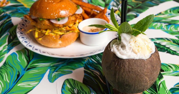Burgers and coconut cocktails. What more could you need?