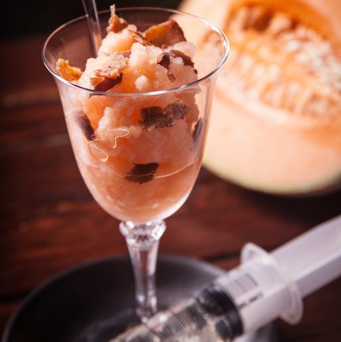 Proscuito and Melon Drinks with a scientific slant. Eau-de-Vie Apothecary