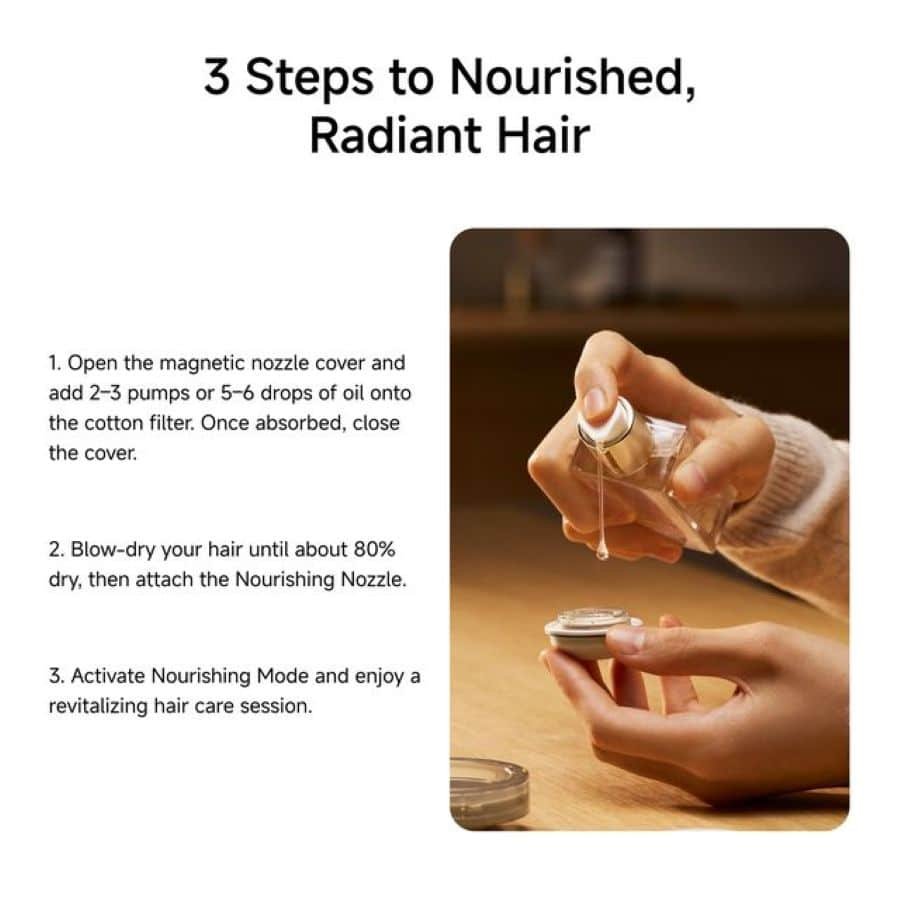 Laifen Swift 4 nourishing pod - 3 steps to nourished radiant hair using oil-infused airflow